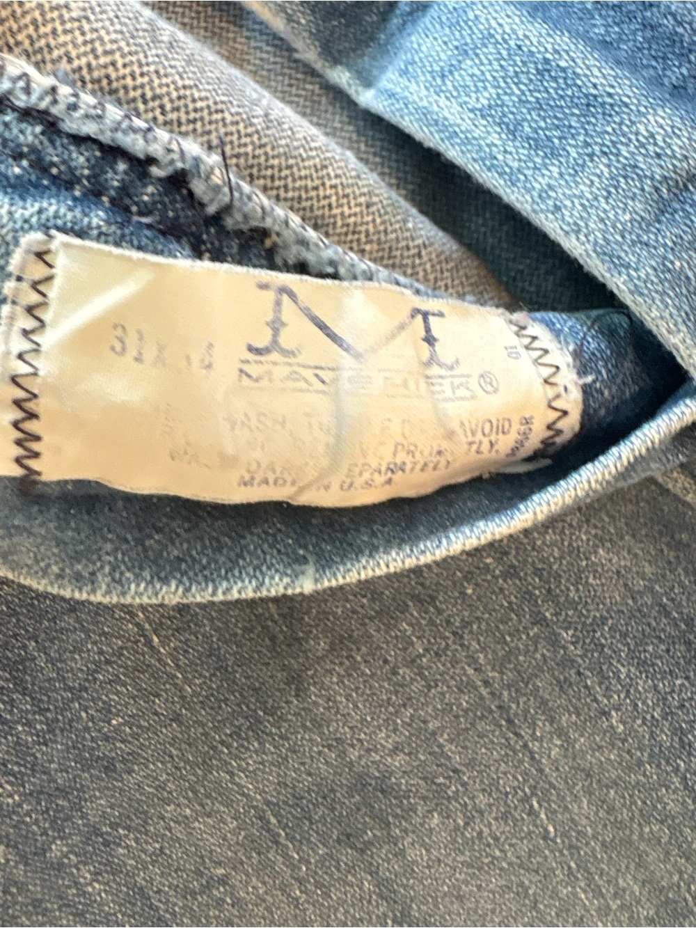 Vintage MAVERICK Bootcut Jeans — Made in USA — Distressed — Tagged 31x34 - Picture 8 of 8